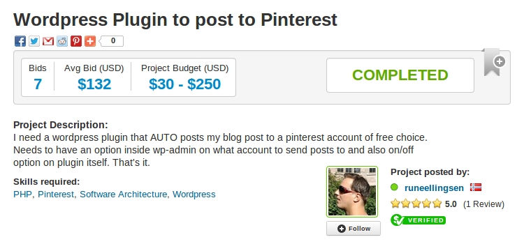 WordPress Plugin Post to Pinterest